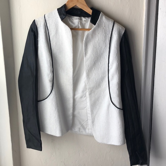 NWOT Nasty gal rehab faux leather&white bl… - Picture 2 of 5